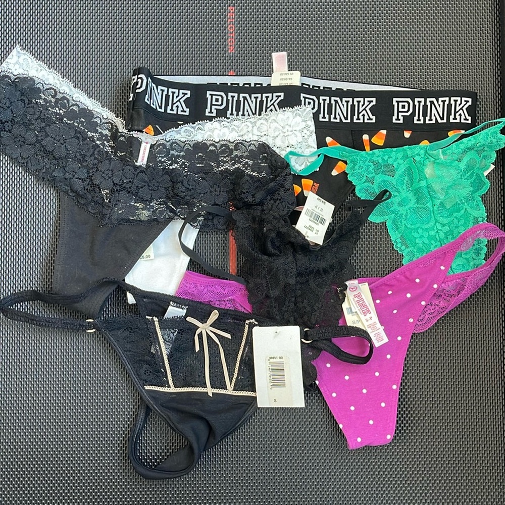 Victoria Secret Pink and one free DKNY panties size small all NWT